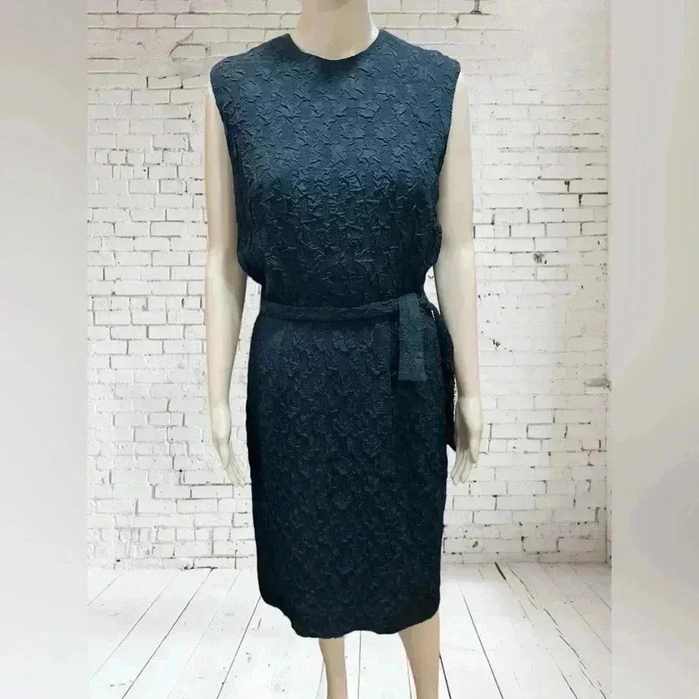 MOTB GLAM Black brocade MISS COUTURE brand vintage cocktail 50/60s dress-L